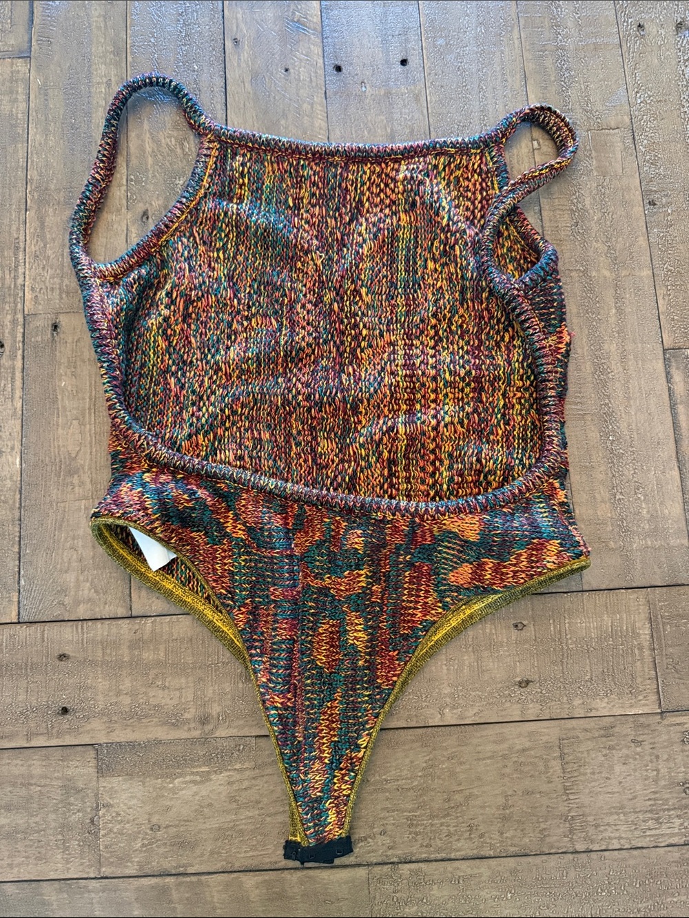 Multicolor Knit Tank Bodysuit - Women's Strappy Bodysuit